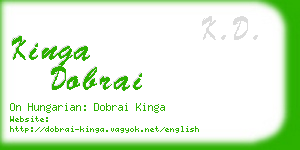 kinga dobrai business card